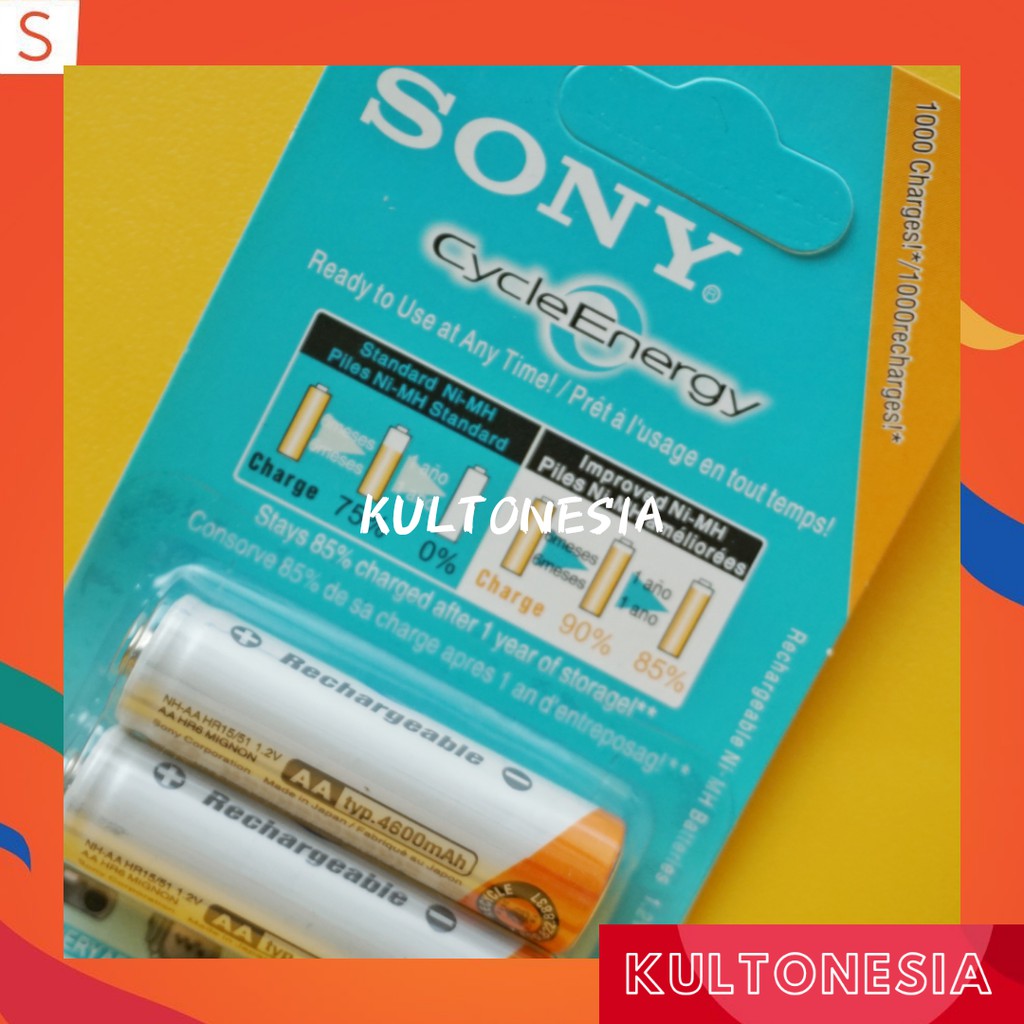 Baterai Charger Sony 4600 mAh AA Baterai Cas Sony AA 4600Mah