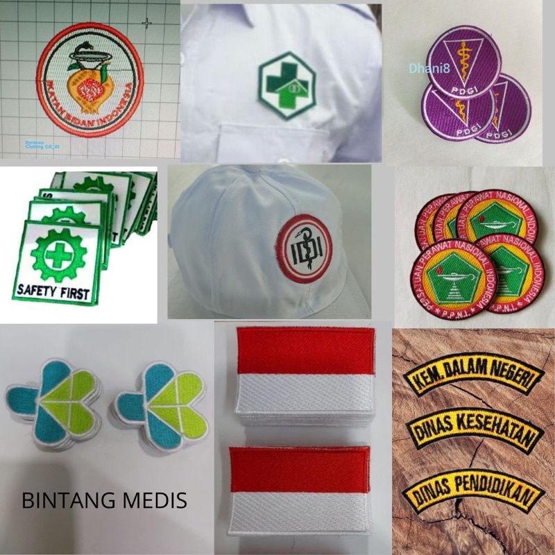 Logo Satuan Bordir Nama  / Bordir Custom / Bordir Logo Kesehatan / Bordir Logo / Bordir Logo Komputer / Bordir Logo ibbi / Logo IDDI / Logo PPNi / Logo Safety / Bordir Bet Sekolah