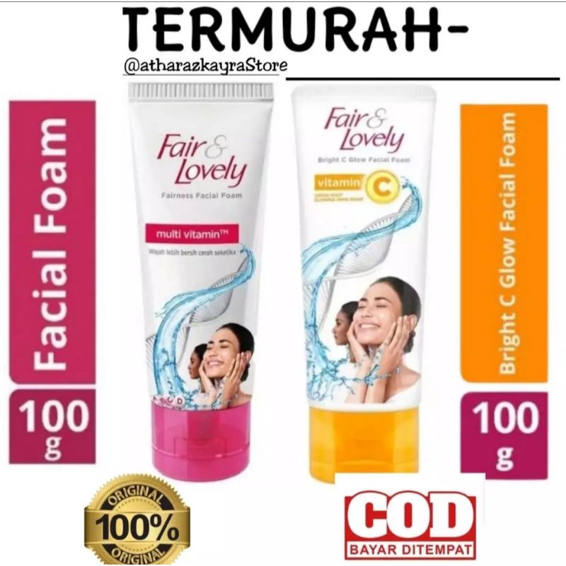 Fair and Lovely Facial Foam All Variant 100 gr / Fair and Lovely Multivitamin / Fair and Lovely Vit 