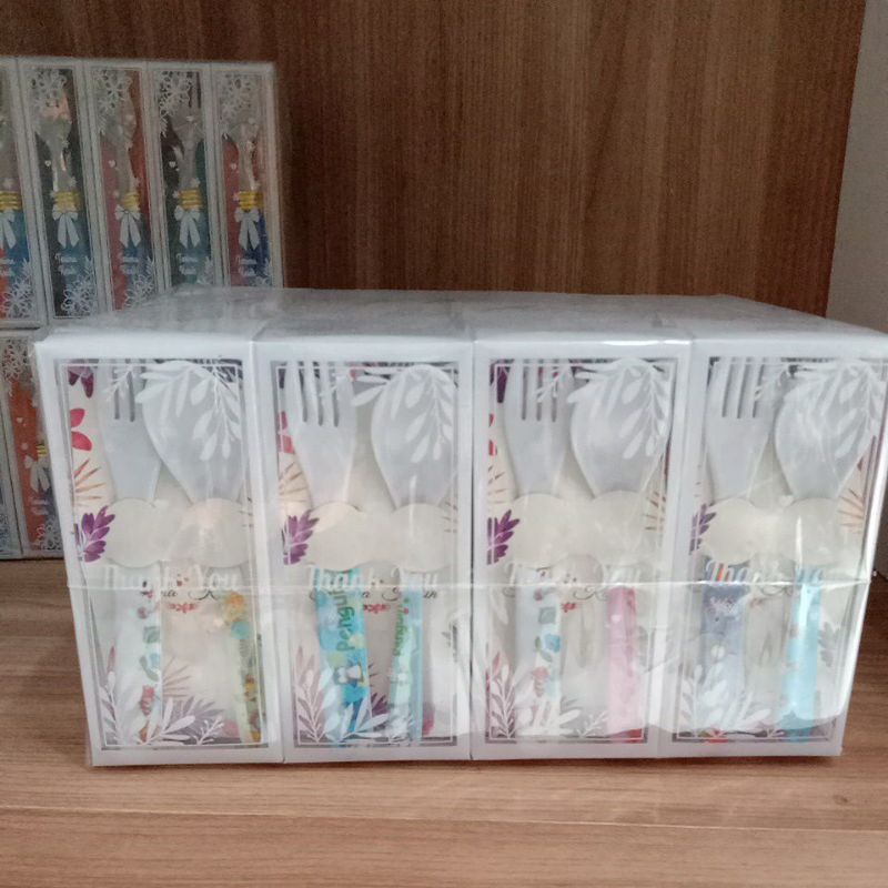 Souvenir Sendok Garpu Baby Melamin isi 40 pcs (Import) Packing Mika Motif Souvenir Lucu Souvenir Mel
