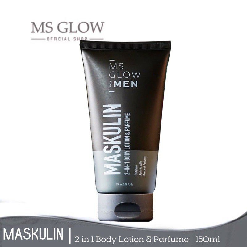 maskulin body Lotion parfume ms glow for men ms men Medan original distributor resmi cod asli