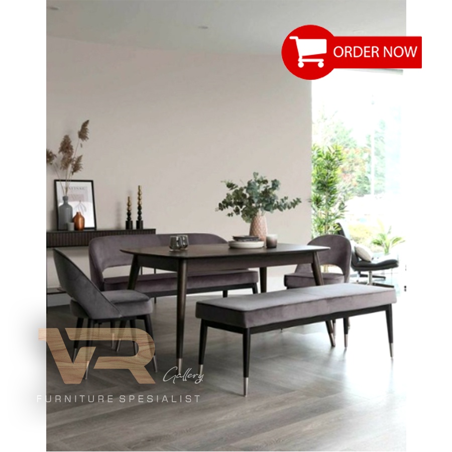 Set Meja Makan Jati 4 Kursi - Kursi Makan Sofa Keren Minimalis