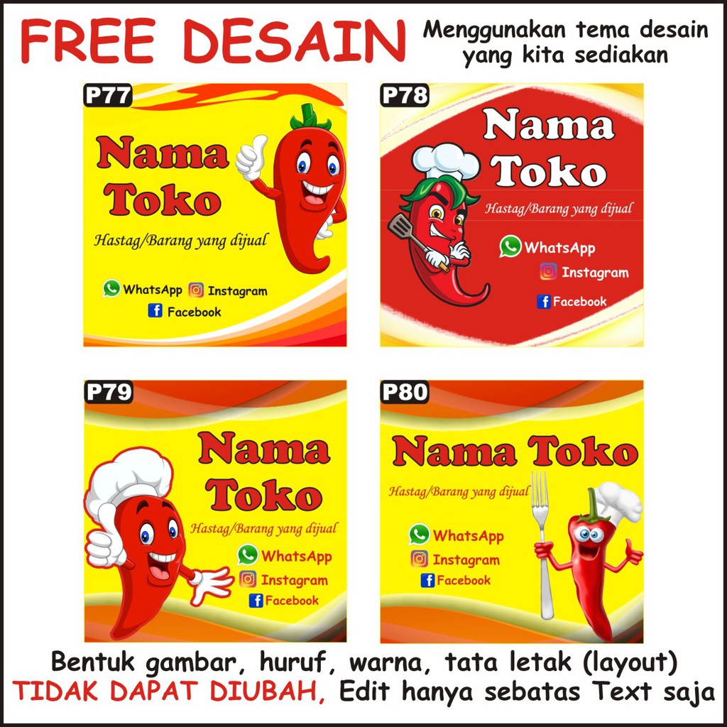 

(TEMA CABE)STIKER PERSEGI ISI 70/STIKER KEMASAN/STIKER PRODUK/STIKER MAKANAN/STIKER MINUMAN/STIKER