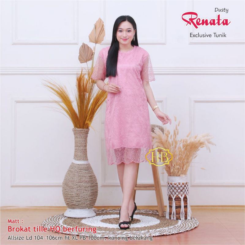 RENATA TUNIC BROKAT NAVBOR YELBOR WHITBOR CREAMBOR