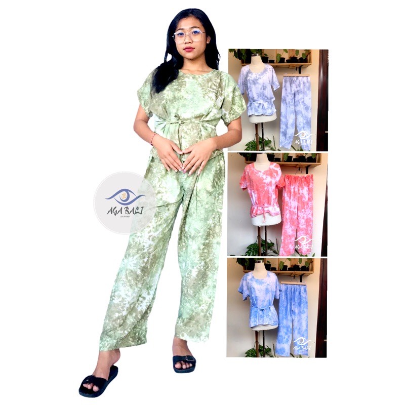 Setelan Babydoll Bali Motif | Setelan Baju Tidur S009.ag