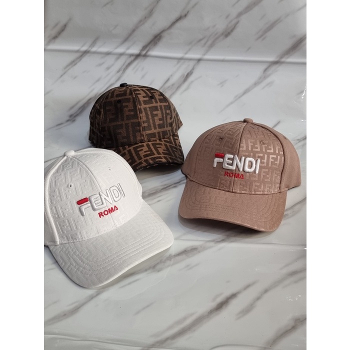 Topi Fendi Roma Embossed Monogram Import New