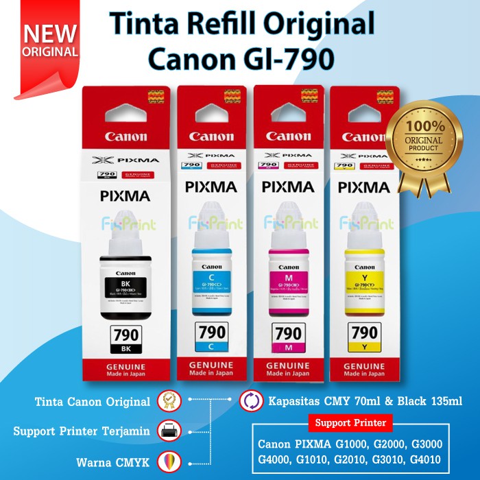 Tinta Original Canon 790 GI790 GI-790 ( 1 SET ) G1000 G2000 G3000