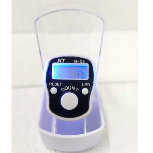 ✧YUKSHOPING✧ Alat Hitung Digital Led Tasbih Jari Counter Tally Tasbeh Ibadah Mini Import Murah Elektronik Mini R487-PUTIH