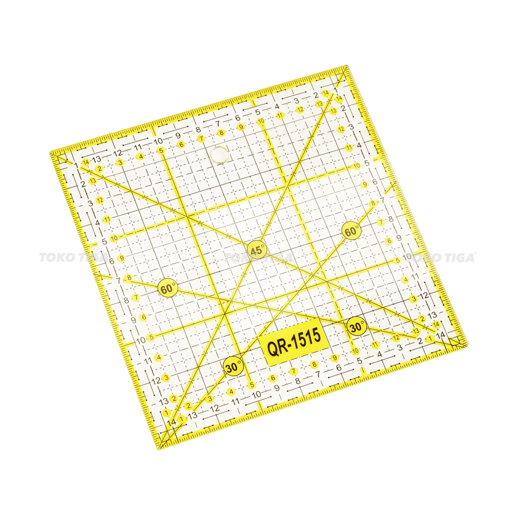 Quilting Ruler / Penggaris Bahan - Penggaris Quilting YOKO 15 x 15 cm (QR1515)