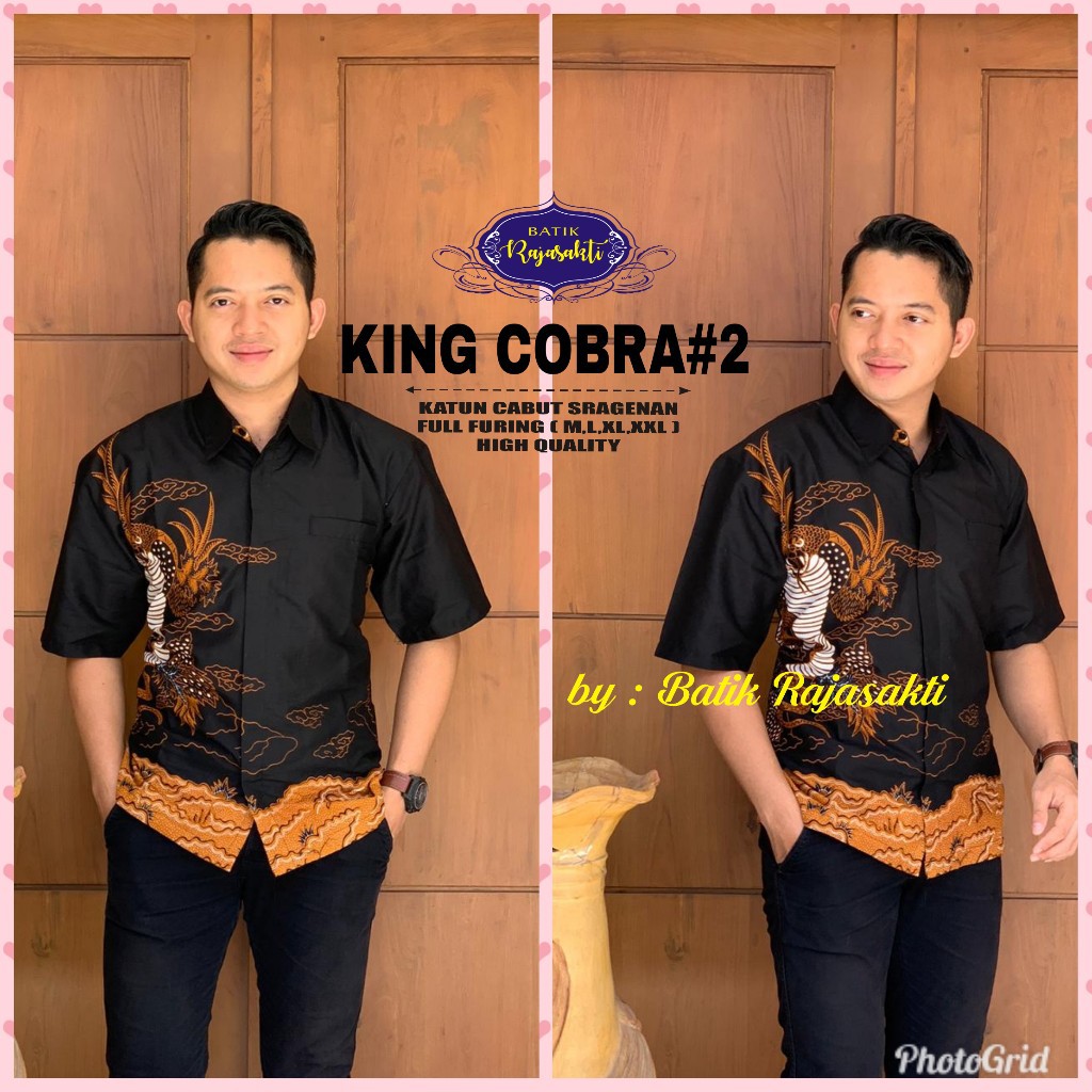 KING COBRA RAJASAKTI KEMEJA BATIK SOLO PRIA LENGAN PENDEK LAPIS FURING ATASAN BATIK PREMIUM MODERN KATUN HALUS BAHUWIRYA  BANAMITRA BANAMITRA PUTIH BANGSAWAN BAYU PUTRA BERLIAN BIRU BHARATAYUDA BIMASENA BIRENDRA BIRU INDAH BRAHMAKERTA BRAHMAKERTA MERAH