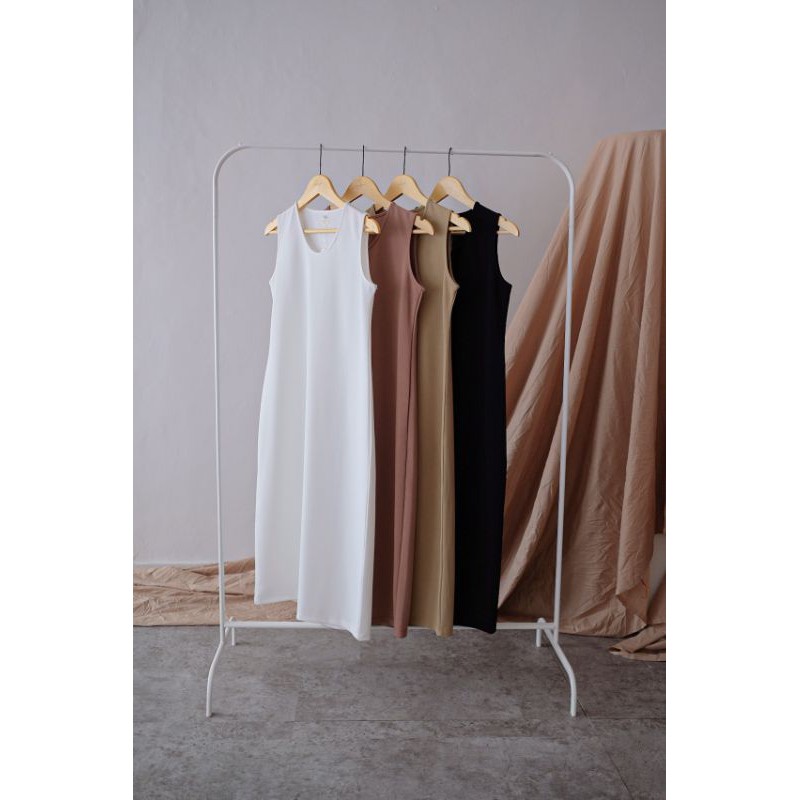 jules dress off white, khaky, sage, black, rose tan, light beige loose dress santai casual dress