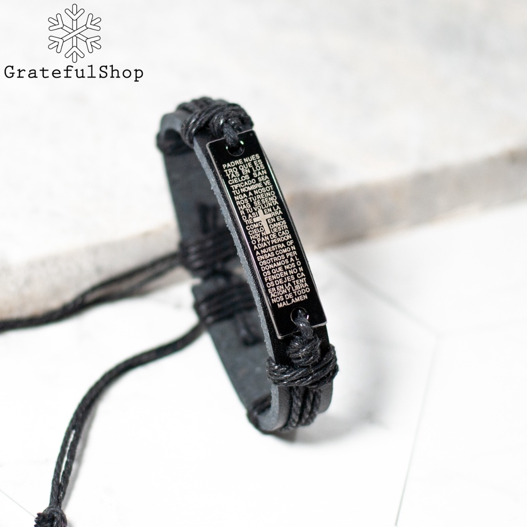 Grateful - Gelang Doa Bapa Kami square (Hitam)