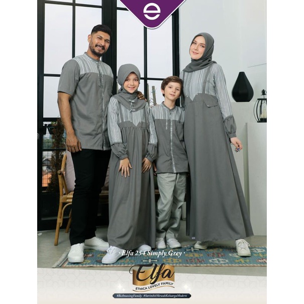 Sarimbit Elfa 254 Simply Grey  || Sarimbit ethica 2022 || Sarimbit Keluarga