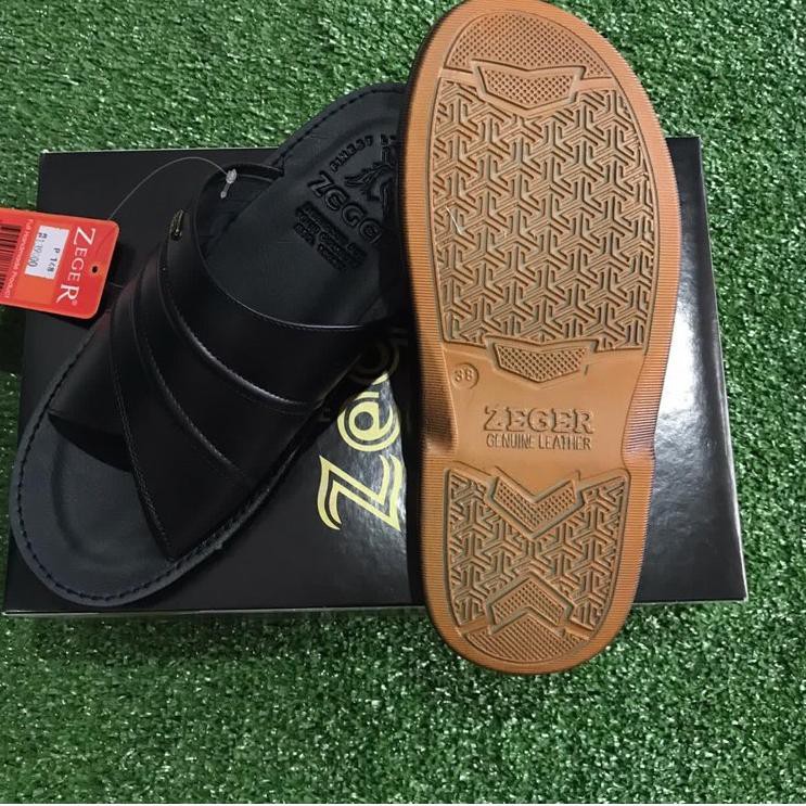 T31Y Sandal Kulit Pria Zeger. Sandal Slop Kulit Asli Cowok Zeger. ORIGINAL S8R