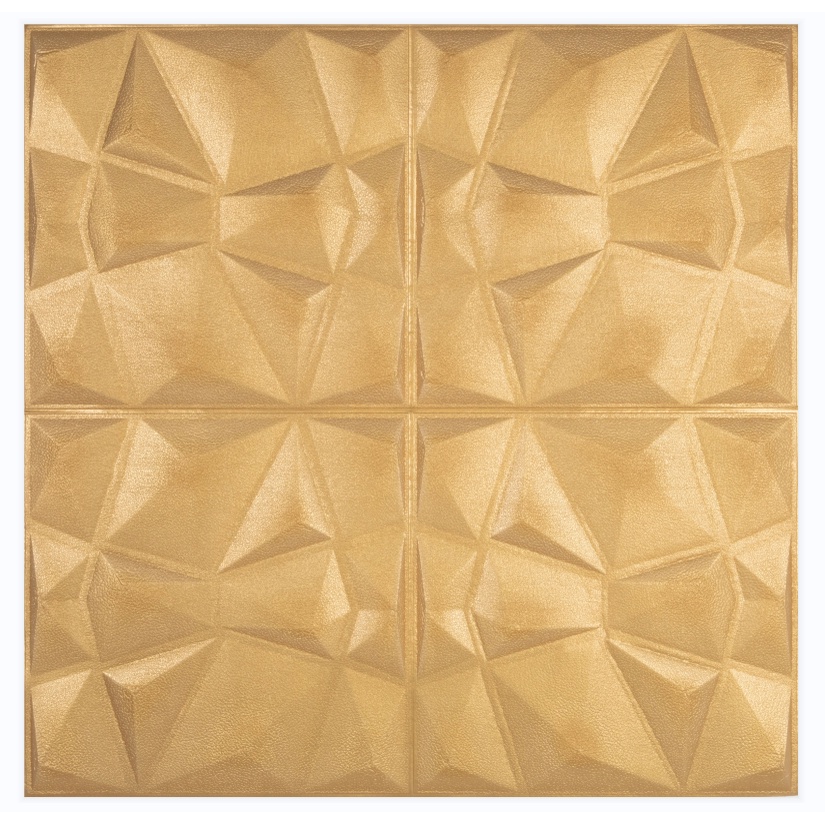 [COD] Wallpaper Dinding Stiker Wallfoam 3D Sticker Dekorasi Kamar Rumah Murah [Seri X] 70cmx70cmx6mm-Q. GOLD