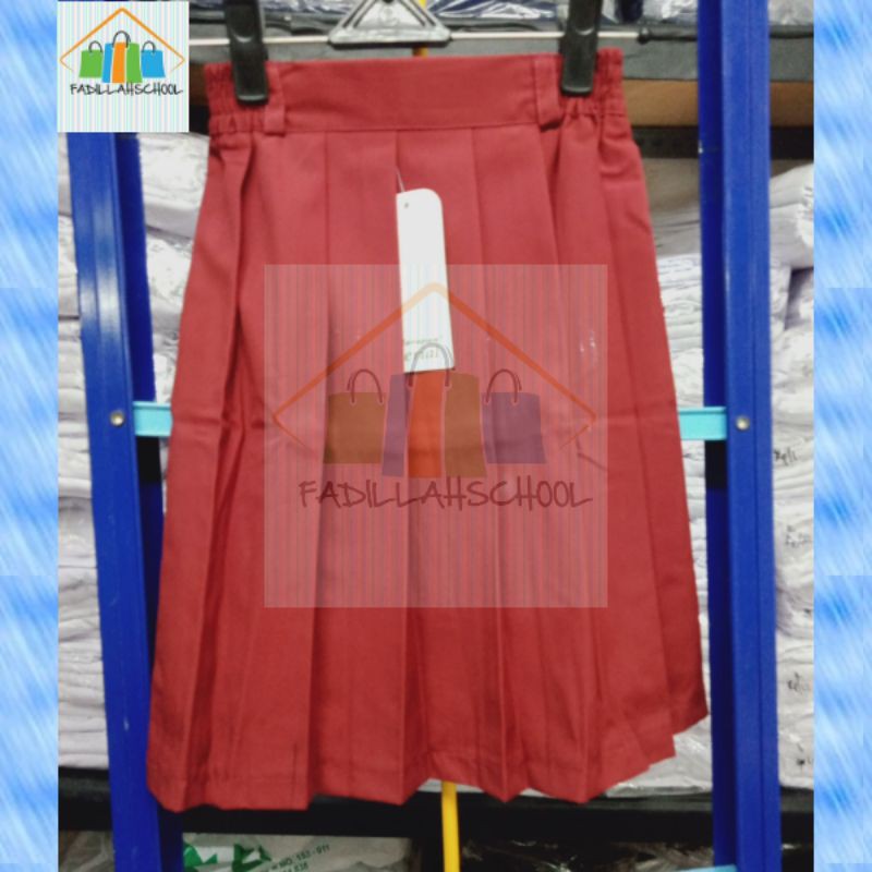 ROK SEKOLAH SD REMPEL MERAH PUTIH COKLAT bahan FAMATEX