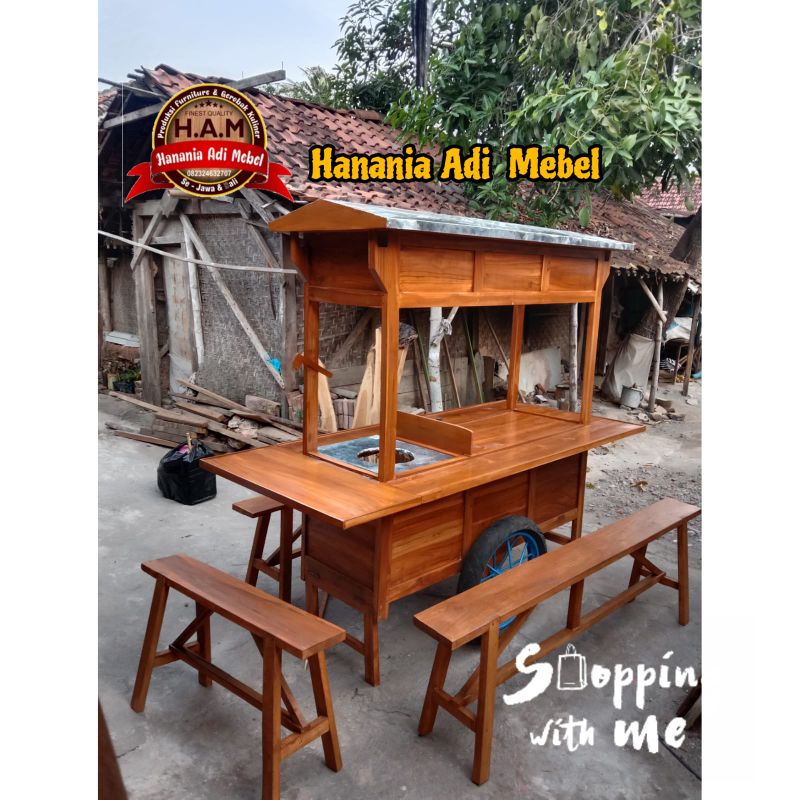 Gerobak Angkringan Kayu Jati