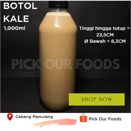 Botol Plastik 1000ml / Botol Kale / Botol Minuman / Botol kopi 1L