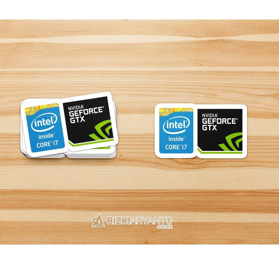 Keluaran Terbaru Sticker - Stiker Logo Intel Core I7 x Nvidia Geforce GTX Badge Untuk PC Laptop HP d