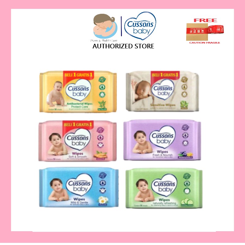 Tisu Basah Cussons Baby Wipes 50'S Sheets / Beli 1 Gratis 1 / Promo Tissue Bayi Cusson