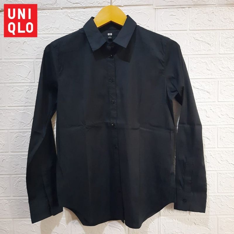 baju atasan wanita kemeje lengan panjang By Uniqlo
