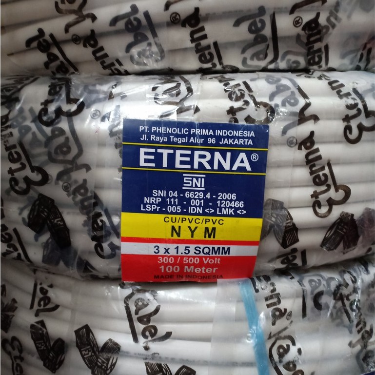 Eterna Kabel Kawat Tembaga NYM 3x1.5 100M