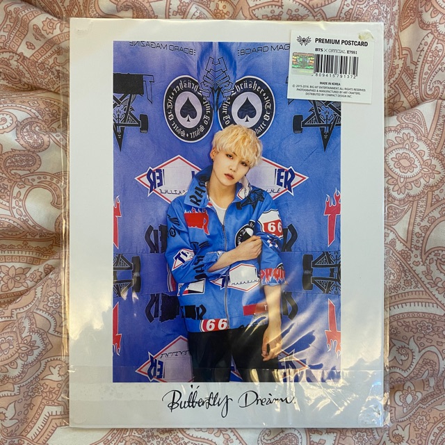 [CHECKOUT] BTS Butterfly Dream Official Suga Premium Postcard