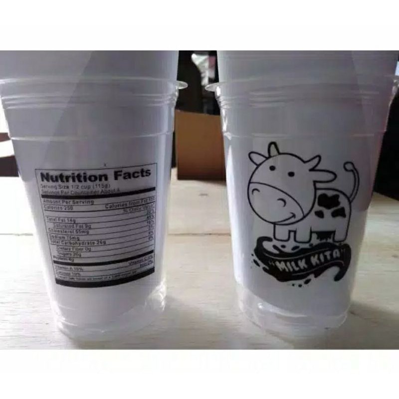 Sablon Gelas Cup datar 12oz, 14oz, 16oz