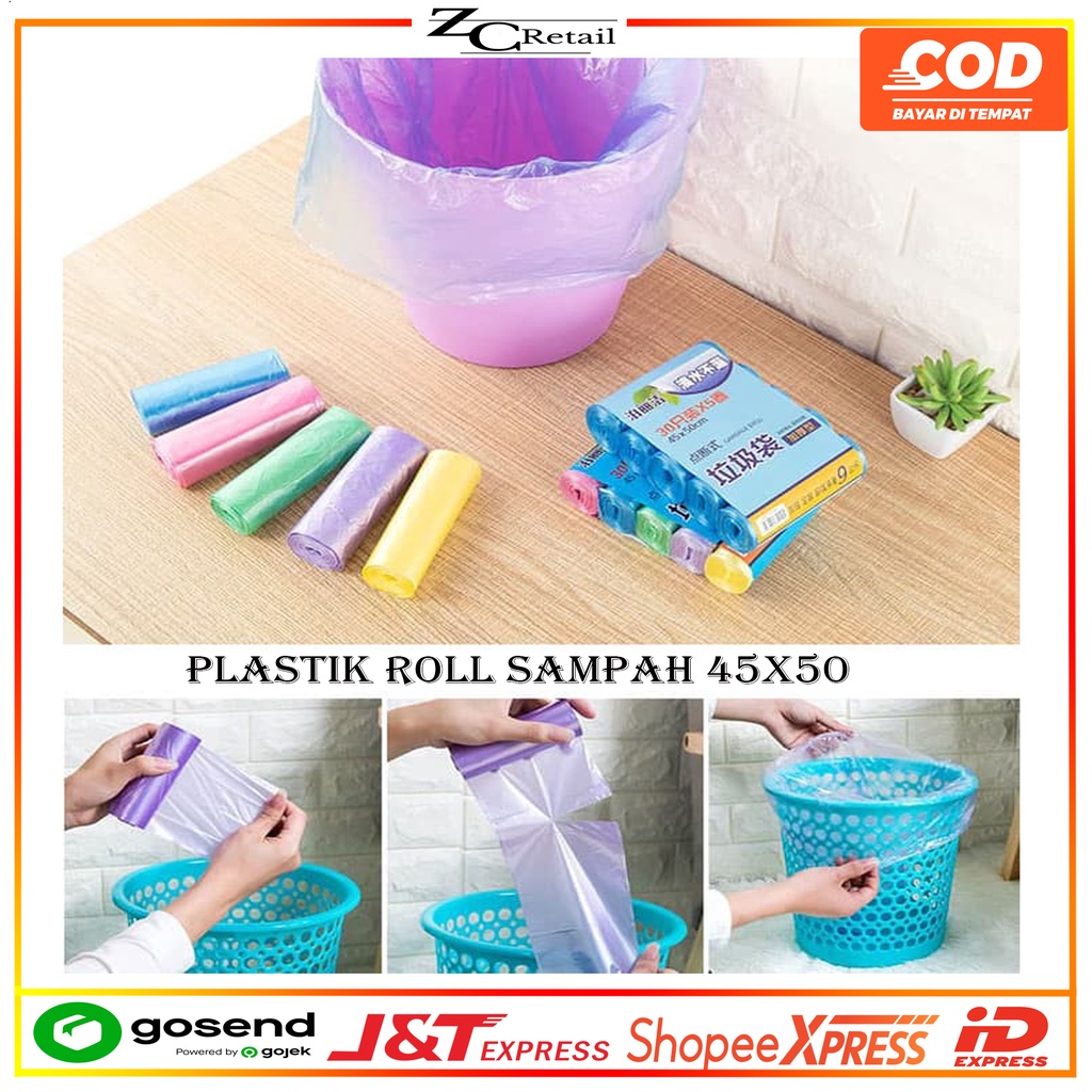 KANTONG PLASTIK PLASTIC SAMPAH 45X50CM ISI 20 PCS KANTONG PLASTIK PER ROLL ATAU GULUNG