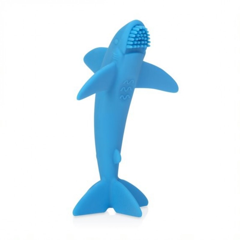 Nuby Massaging Silicone Teether Gigitan Bayi Baby Shark - Blue / Pink