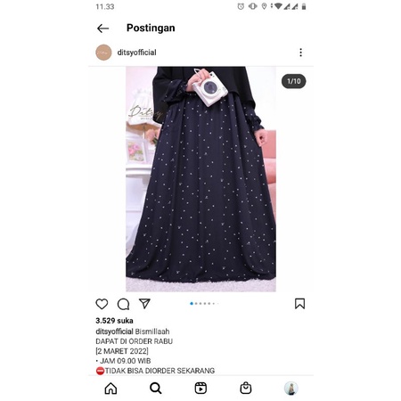 AMORE JETBLACK NIGHTGOWN DITSY MARET 2022