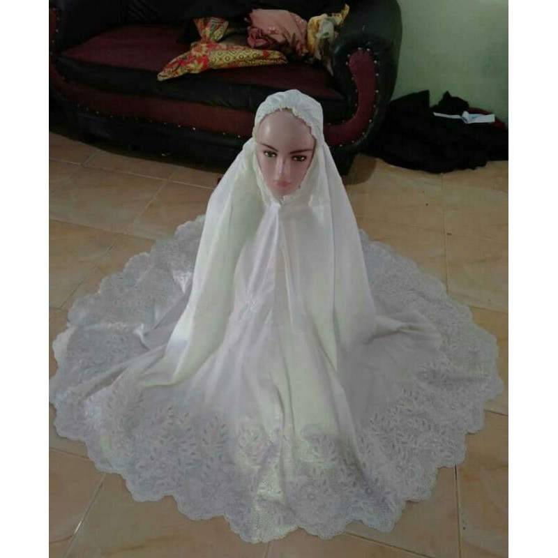 mukena bordir bukittinggi padang putih kerancang mukena assifa