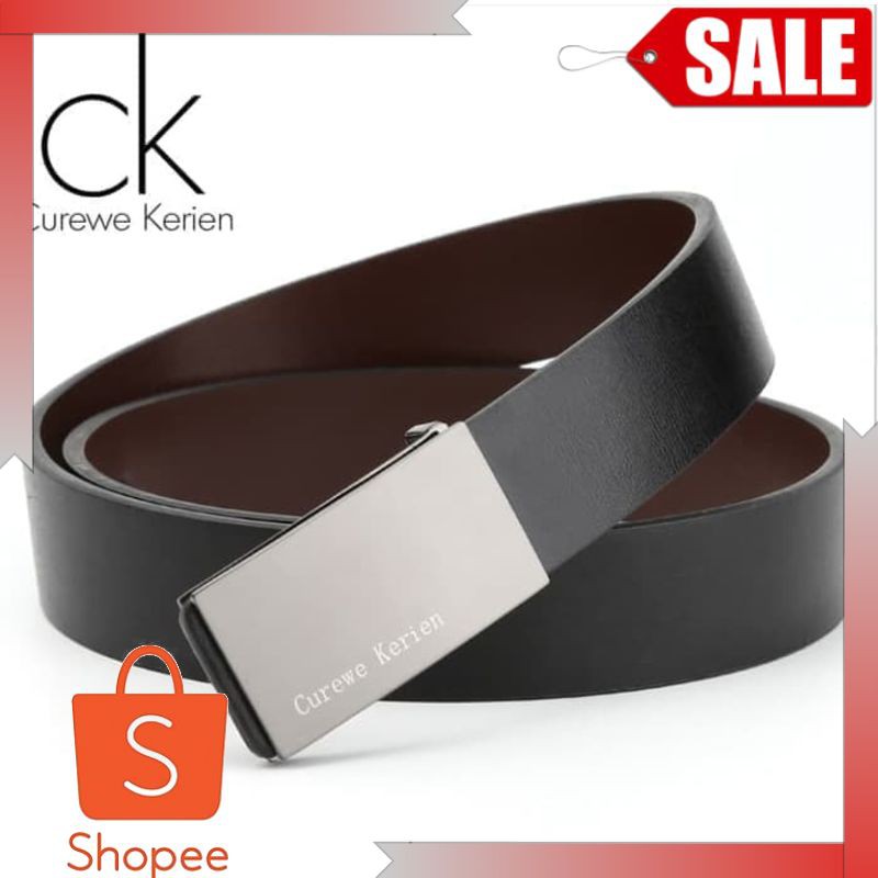 Ikat pinggang pria kulit sabuk asliIkat Pinggang Kulit Pria Impor CK Minimalis Gasper Sabuk