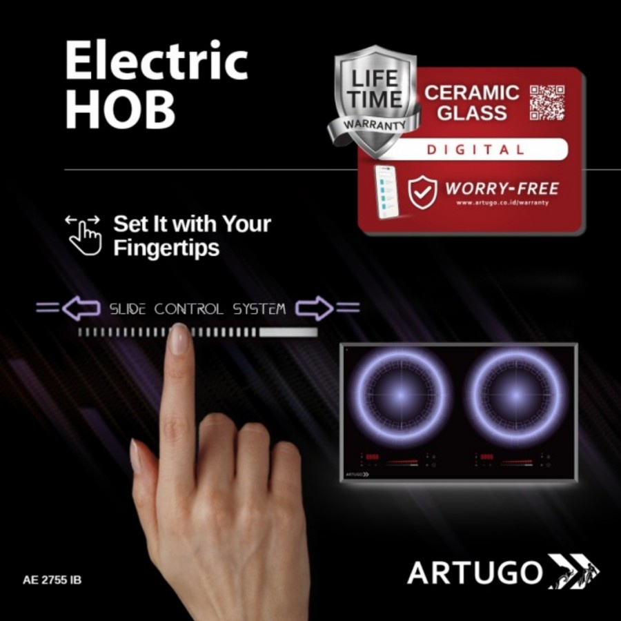 Artugo Built In Electric Induction Hob AE 2755 IB Glass Ceramic