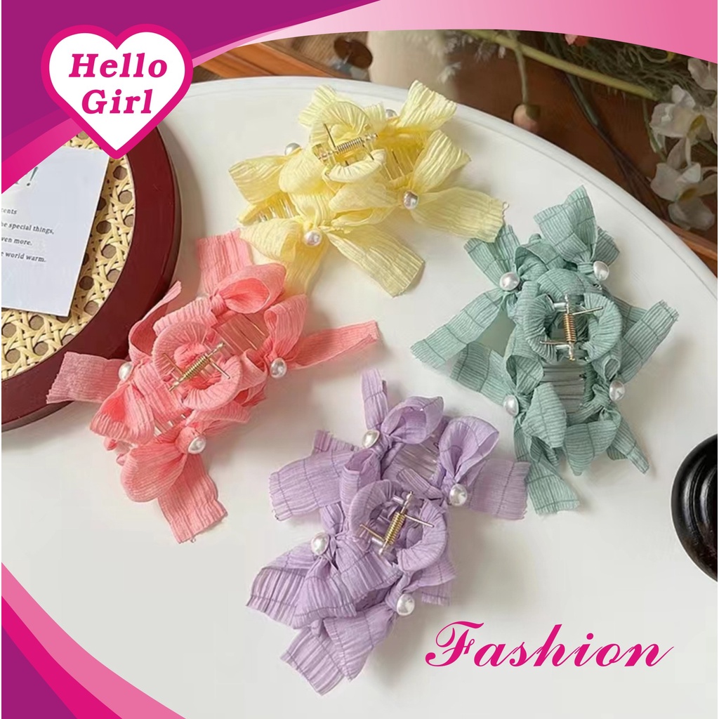 (Hello Girl)F128 Jepit Rambut Wanita Motif Kupu Pita  Import