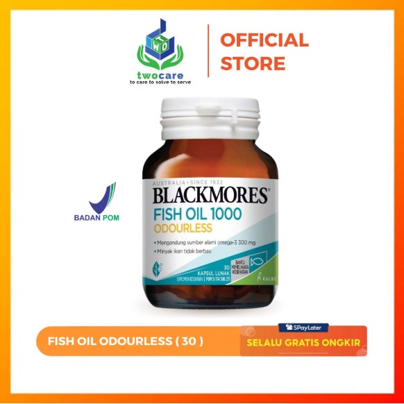 BLACKMORES ODOURLESS FISH OIL 1000mg BPOM KALBE - 30 kapsul