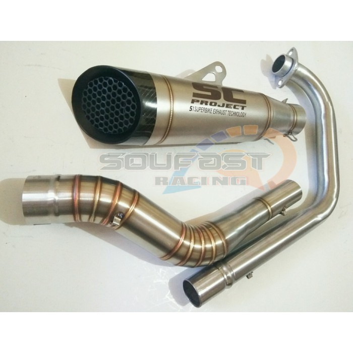 BARANG TERBAIK Knalpot racing sc project s1 custom R15 xabre vixion byson scorpio dll racing balapan