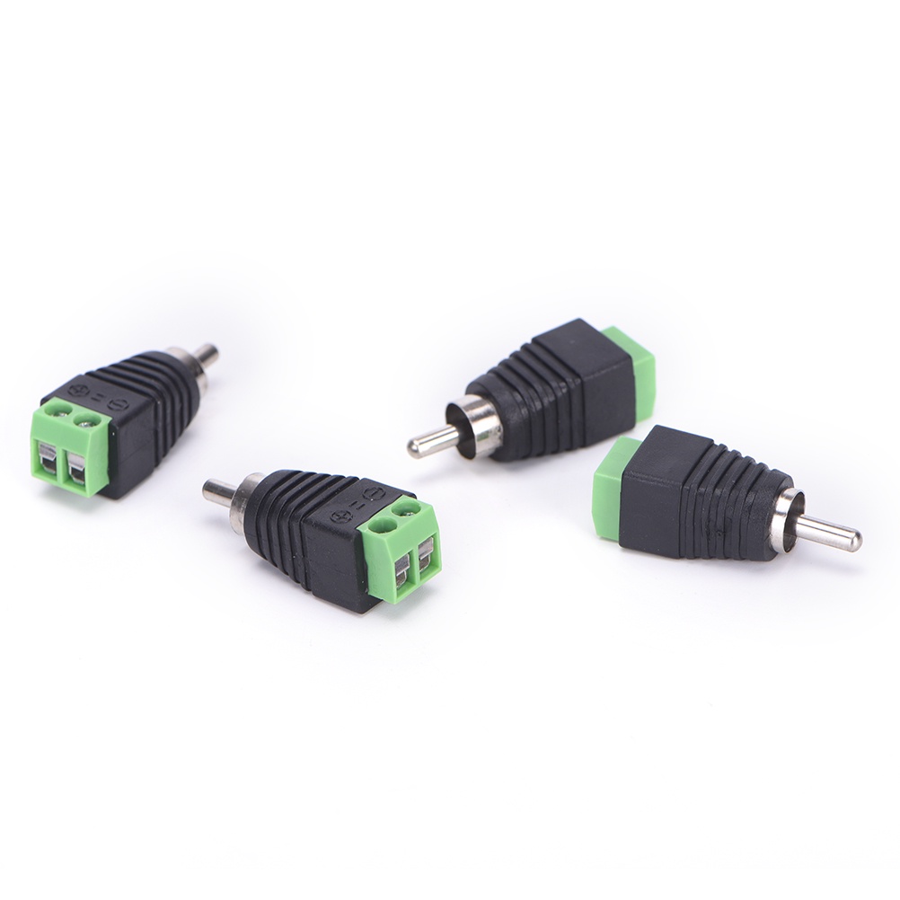 {LUCKID}4 pcs Speaker Wire cable to Audio Male RCA Connector Adapter Jack Plug Hot sale