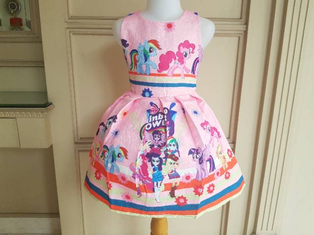 LITTLE PONY DRESS TOSCA / dress ulang tahun anak kuda poni pink putih pesta birthday lucu