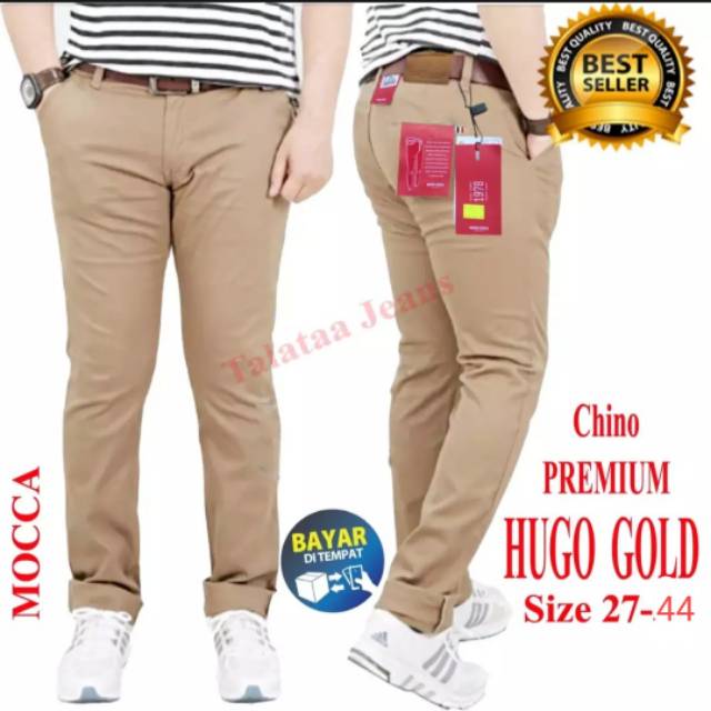 COD Chino HUGO GOLD ORIGINAL 27-44 - Celana Chino pria Slimfit Hugo Gold premium fashion