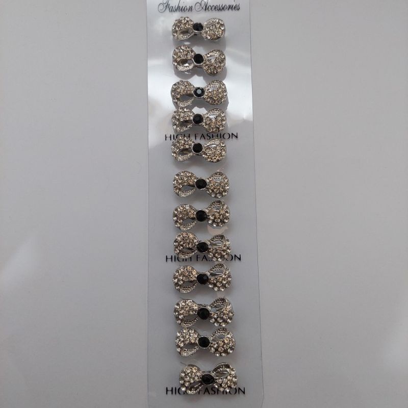 Bros Dagu Korea Kecil Full Mata Kecil Bros Dagu Murah Asesories hijab-Putih hitam D