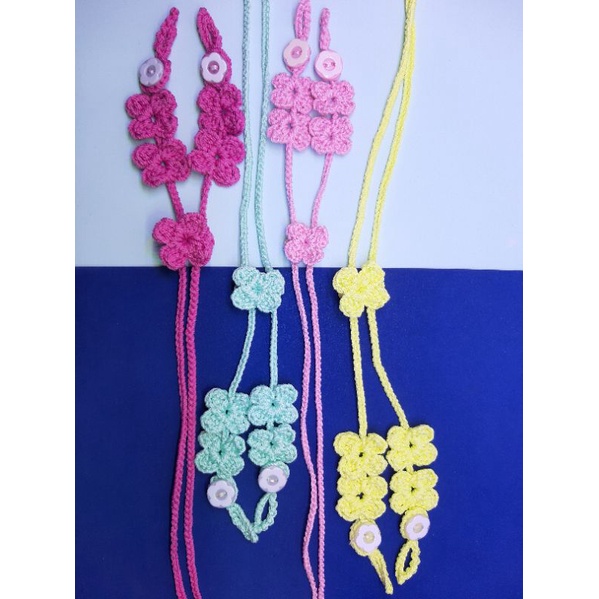 Strap Masker Rajut 2in1 Hijab Handmade Sakurà Daisy