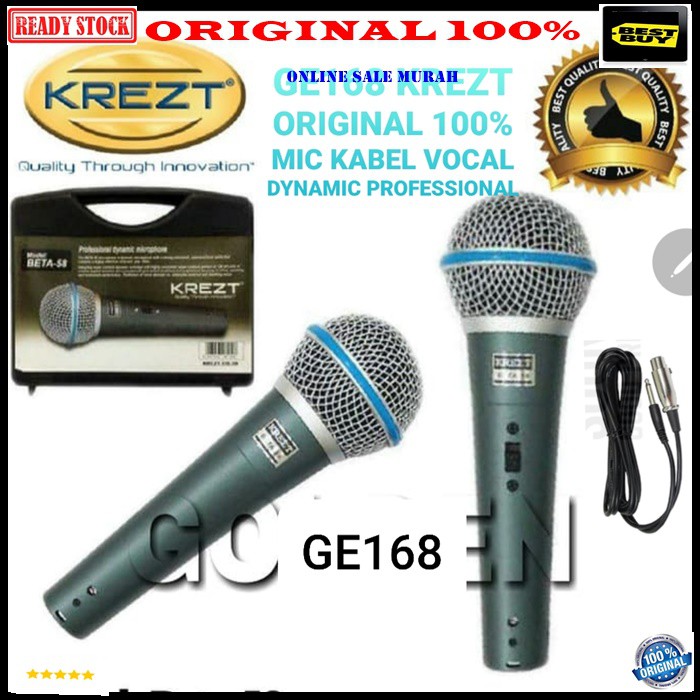 G168 Krezt original 100% mic kabel dynamic mik cable karaoke koper box microphone wired vocal vokal mikrophone sound system audio musik pengeras suara pro profesional panggung dj studio acara pidato product asli G168   SWICTH ON OFF DAN NON SWICTH  PAKAI