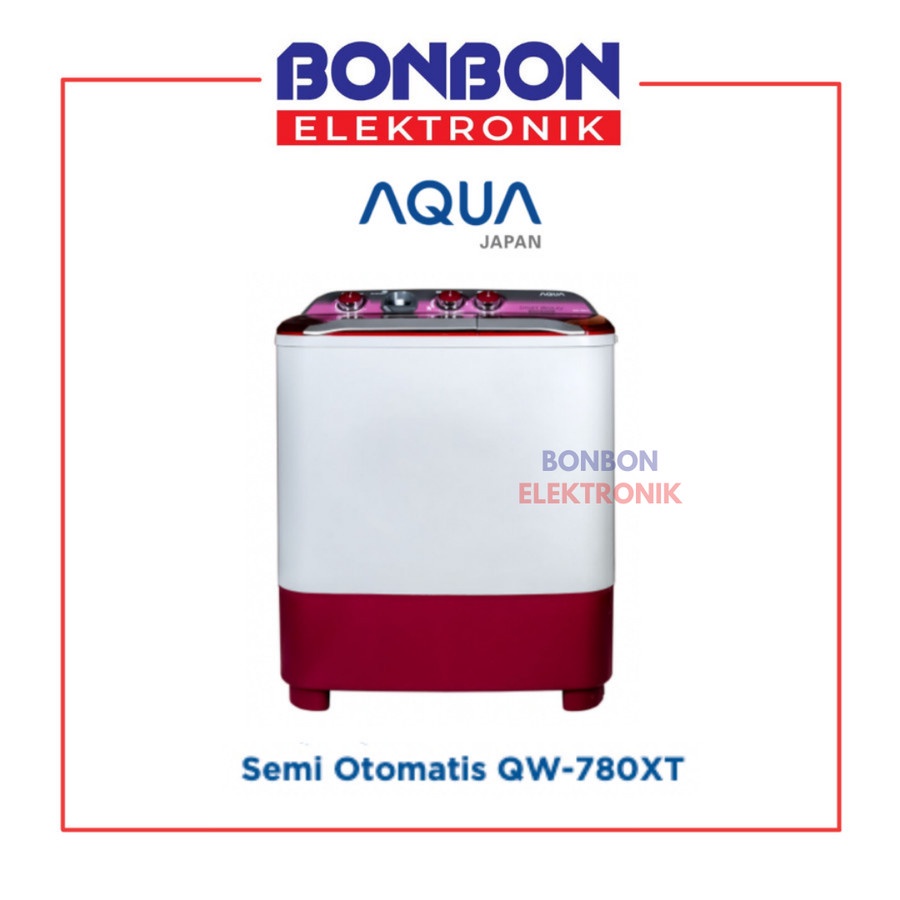 AQUA Mesin Cuci 2 Tabung 7KG QW-780XT (P) / QW 780 XT / QW780XT