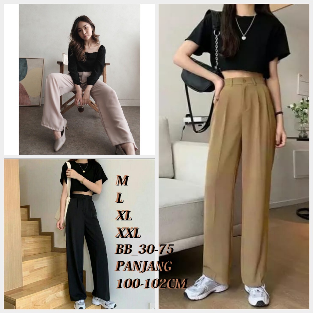 kulot hightwaish loose pants  anti kusut korean cullote style 100cm