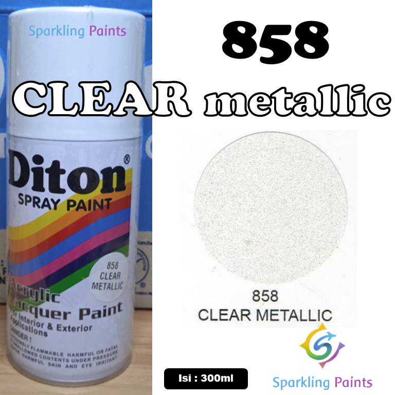 Pilox Diton Clear Metallic 858 300ml Warna Clear Vernis Pernis Metalik Transparan Sepeda Motor Mobil