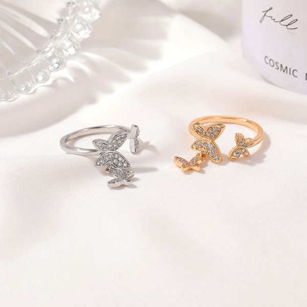 cincin kupu kupu sweet beautiful butterfly rings jci081(1H4)