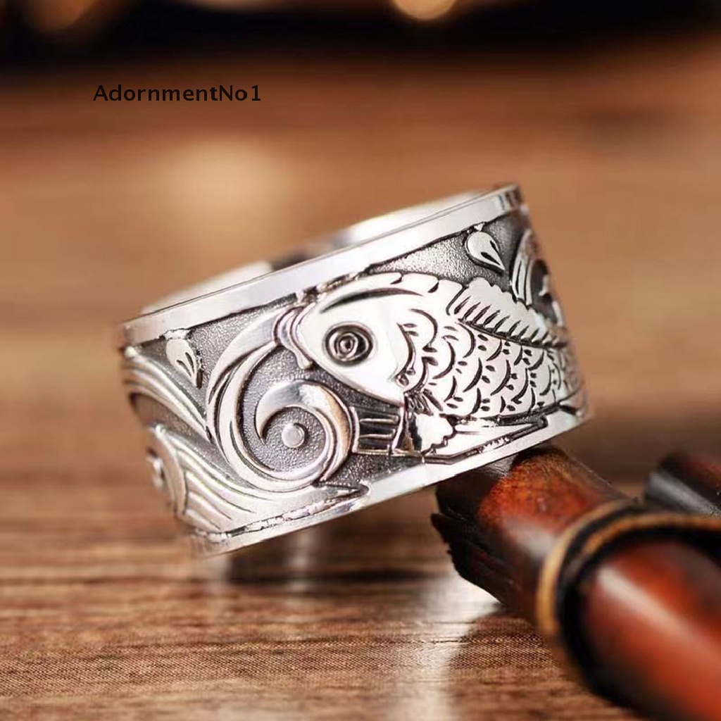 (AdornmentNo1) Cincin Model Terbuka Motif Ikan koi Untuk Pria / Wanita