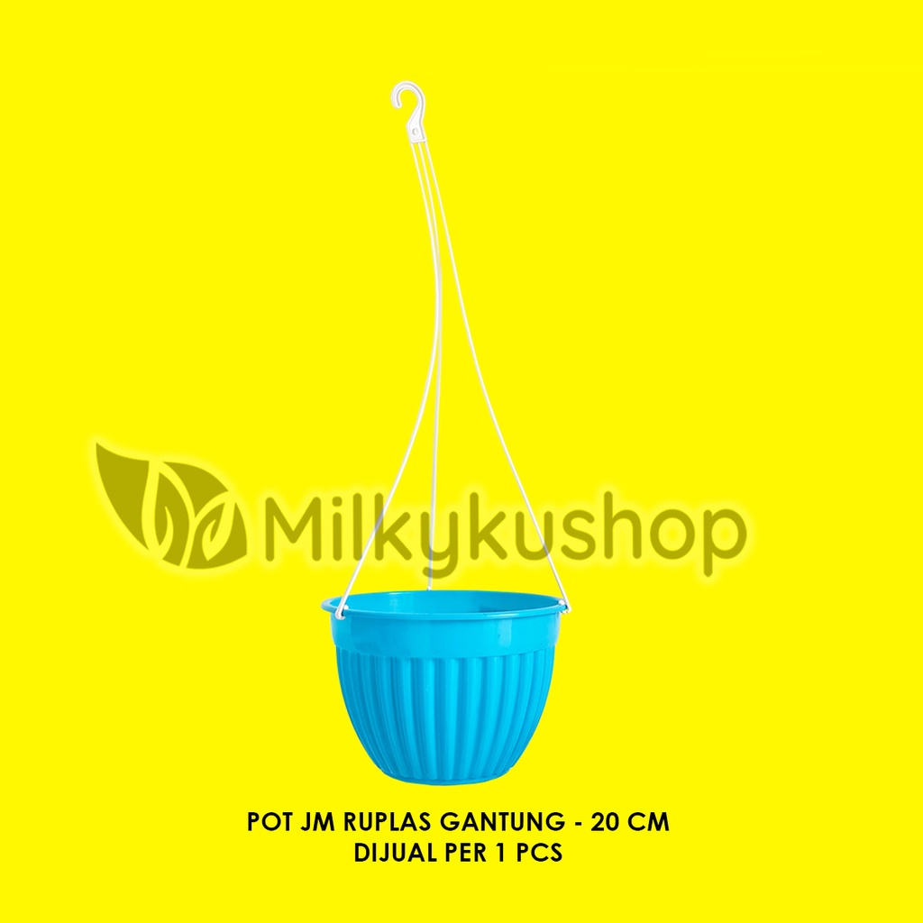 POT JM RUPLAS GANTUNG 20 CM WARNA - PAKET 1 PCS - POT BUNGA