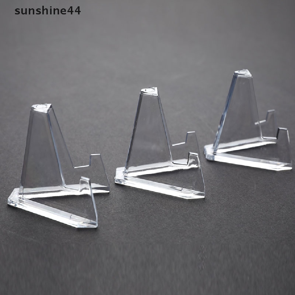 Sunshine 1Pc Stand Display Holder Kartu / Koin / Lencana Bahan Akrilik